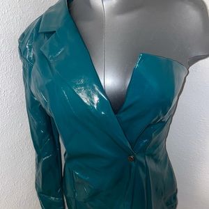 ❌SOLD❌Faux leather one shoulder dress!